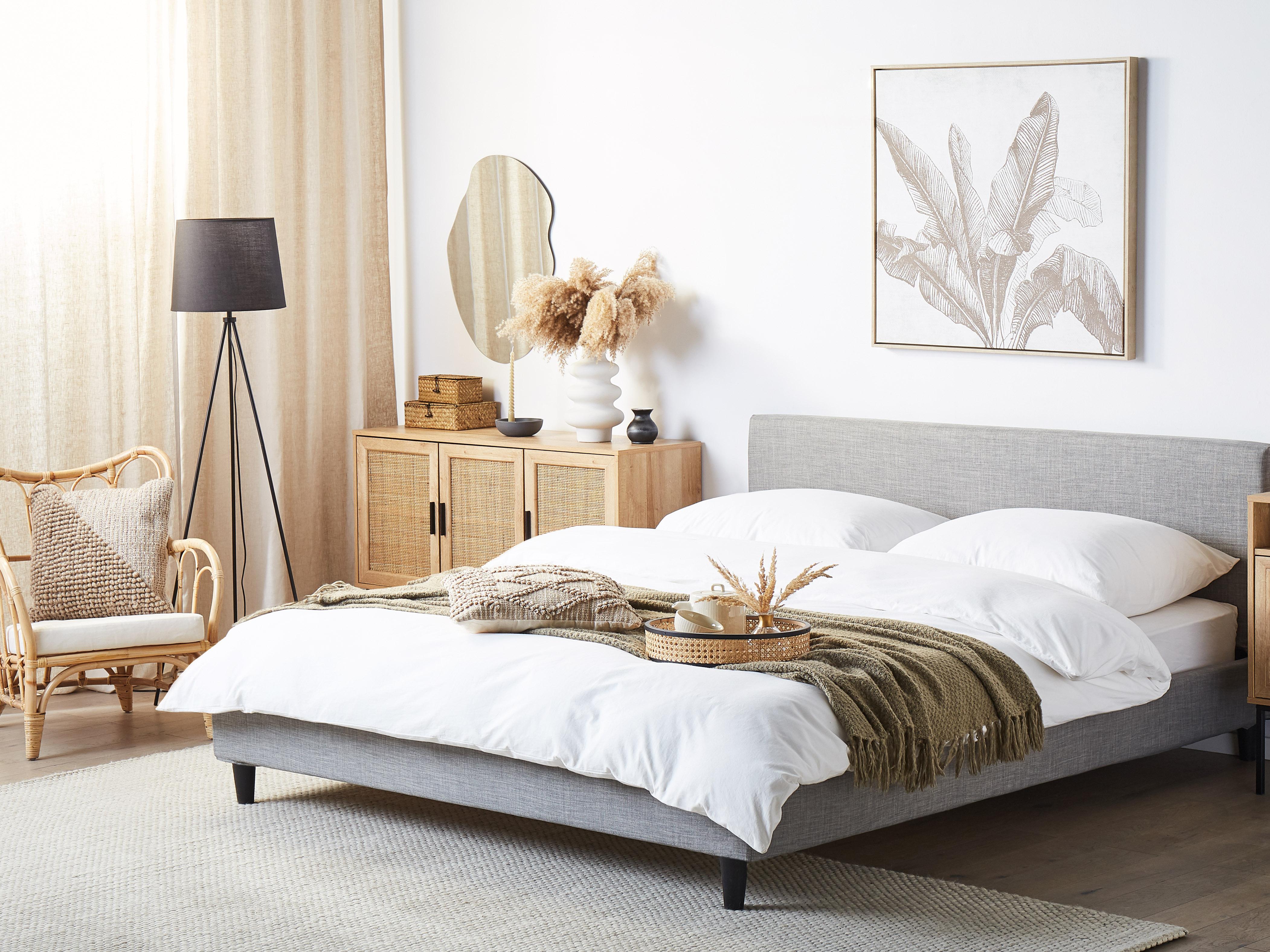 Bed Frame Cover FITOU 180 x 200 cm Light Grey