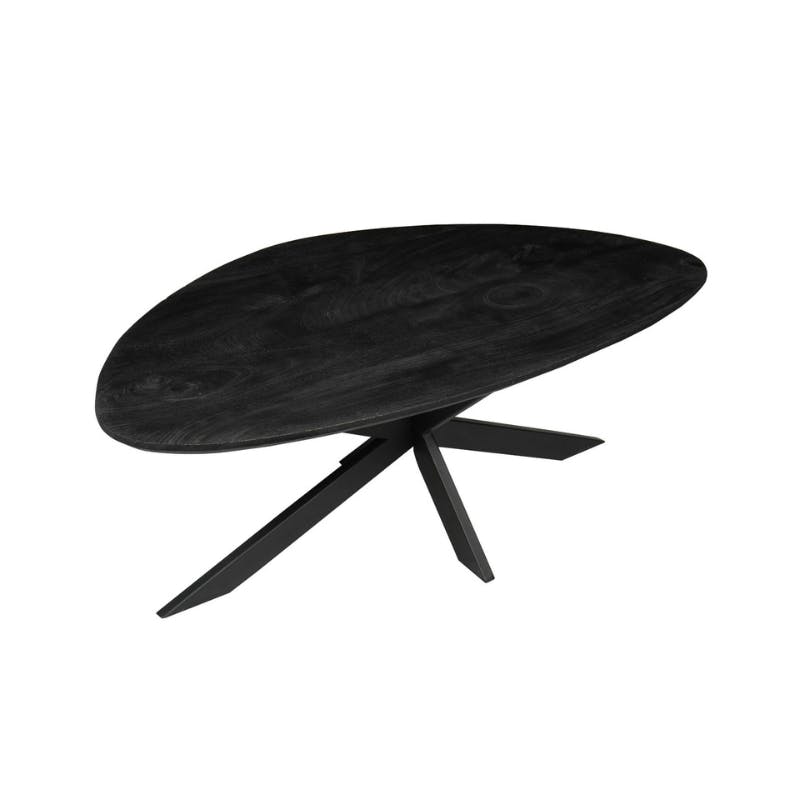 Table de salon en bois noir style organique ALVERA
