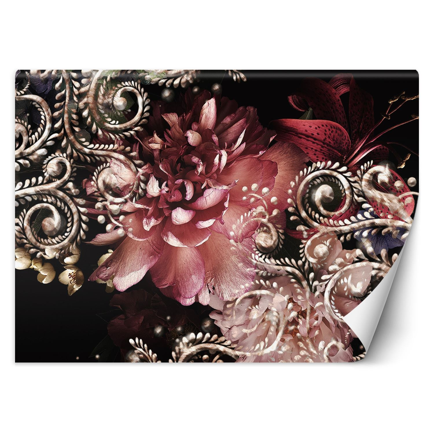 Feeby Fototapeta, Piwonia i kwiat lilii glamour 3D 150x105