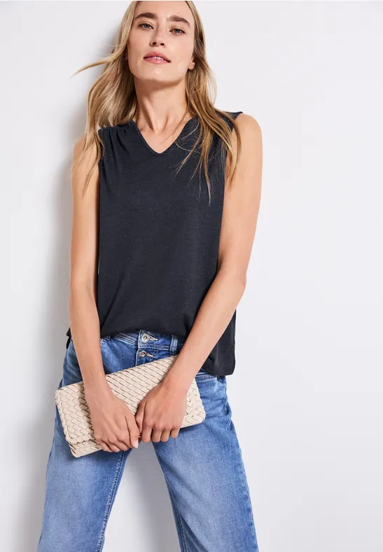 V-Neck Top mit Spitze