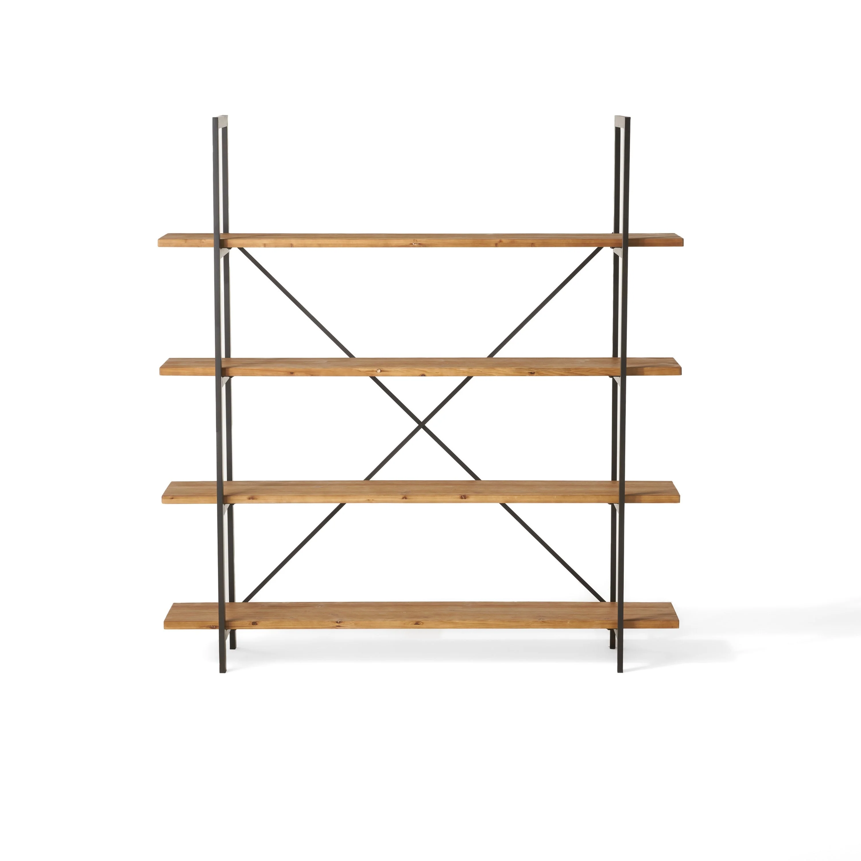 Irene Industrial 4 Shelf Firwood Bookcase by Christopher Knight Home