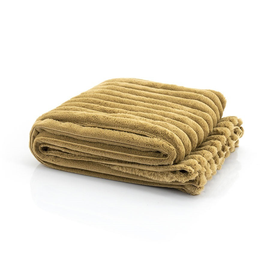 FurniLux Plaid wuzzy - BRUIN/BEIGE - 140x170cm