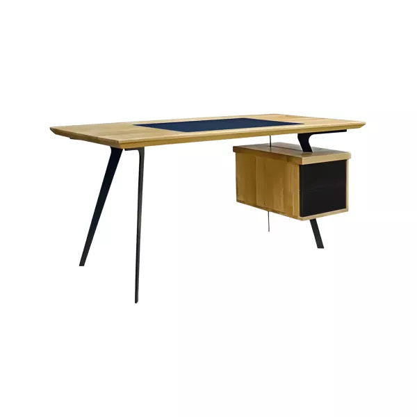 Designerskie biurko dębowe - metalowe nogi do biura VITA