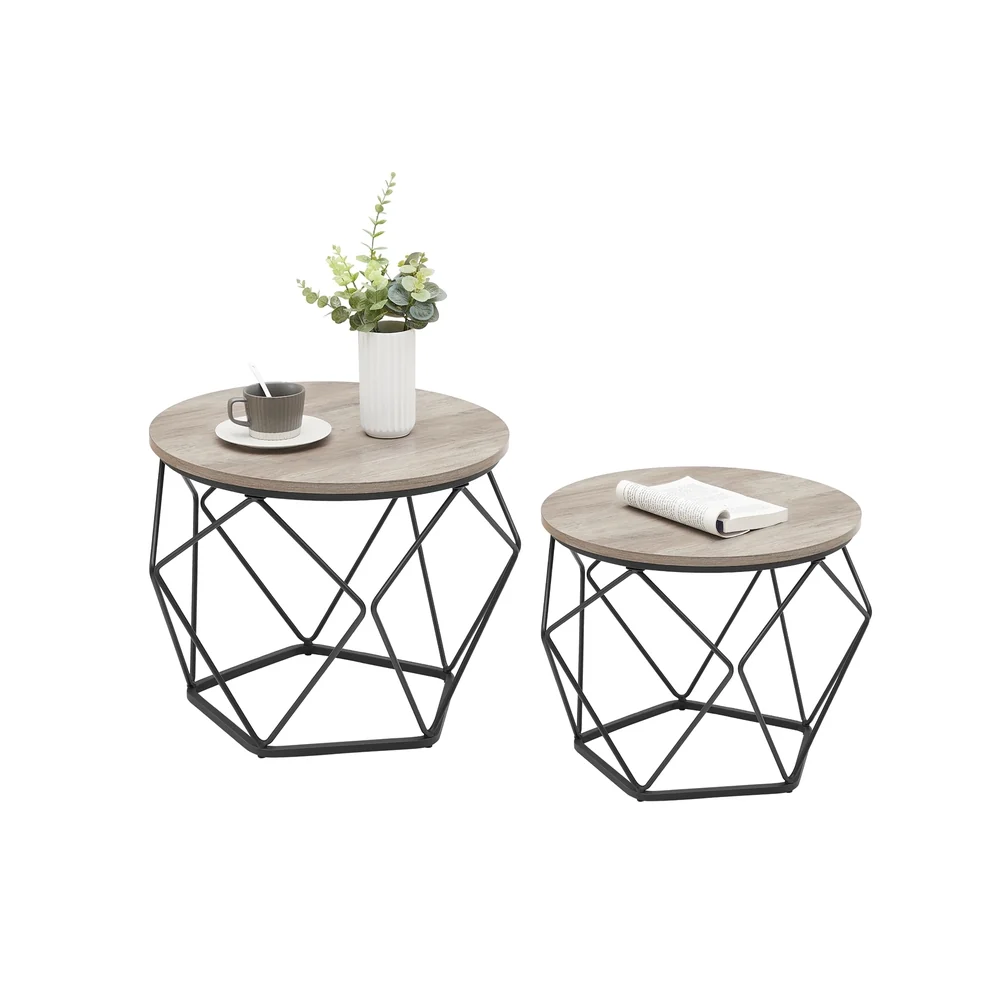 Table basse ronde plateau amovible