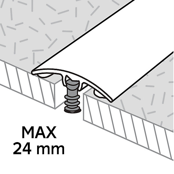 Barre de seuil incurvée en aluminium décor doré mat GoodHome 30 x 930 mm