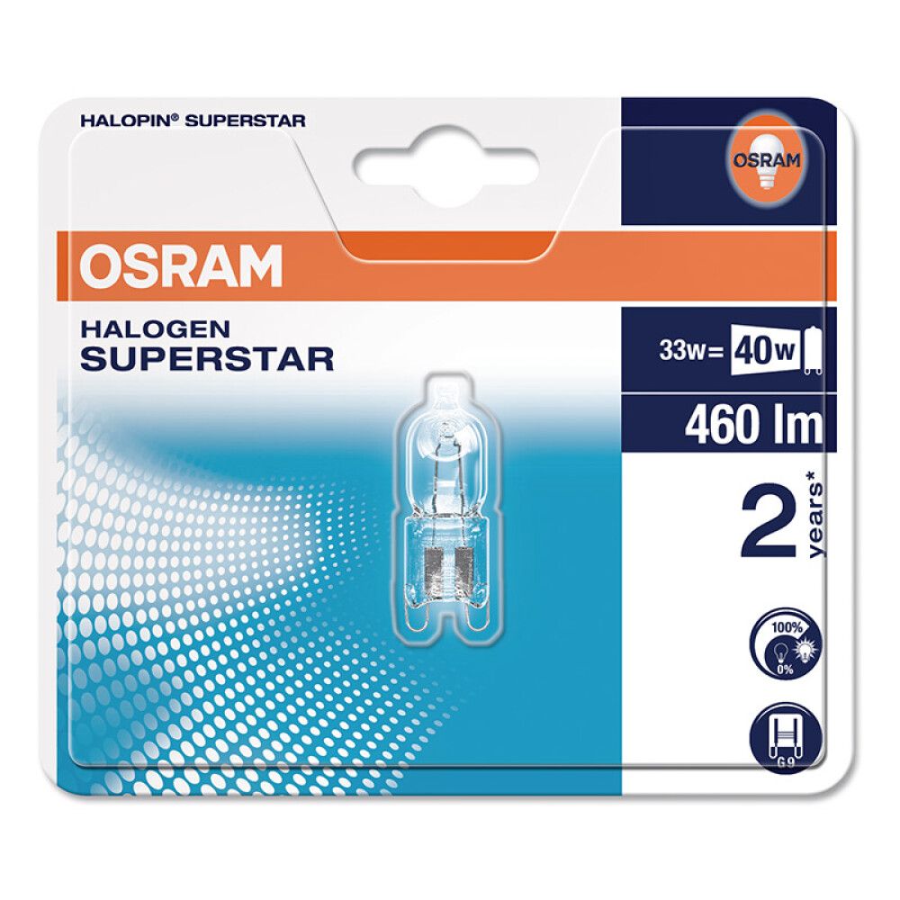 LYSPÆRE OSRAM G9 PIN DIMBAR 460LM 33W