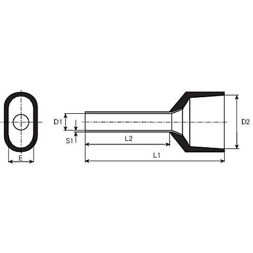 Embout double de câble Vogt 470408D 2 x 1,5 mm², 16 mm, manchon isolé noir, lot de 100