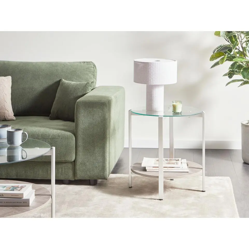 LOVELL - Bijzettafel - Lichtbruin/Zilver - Hout