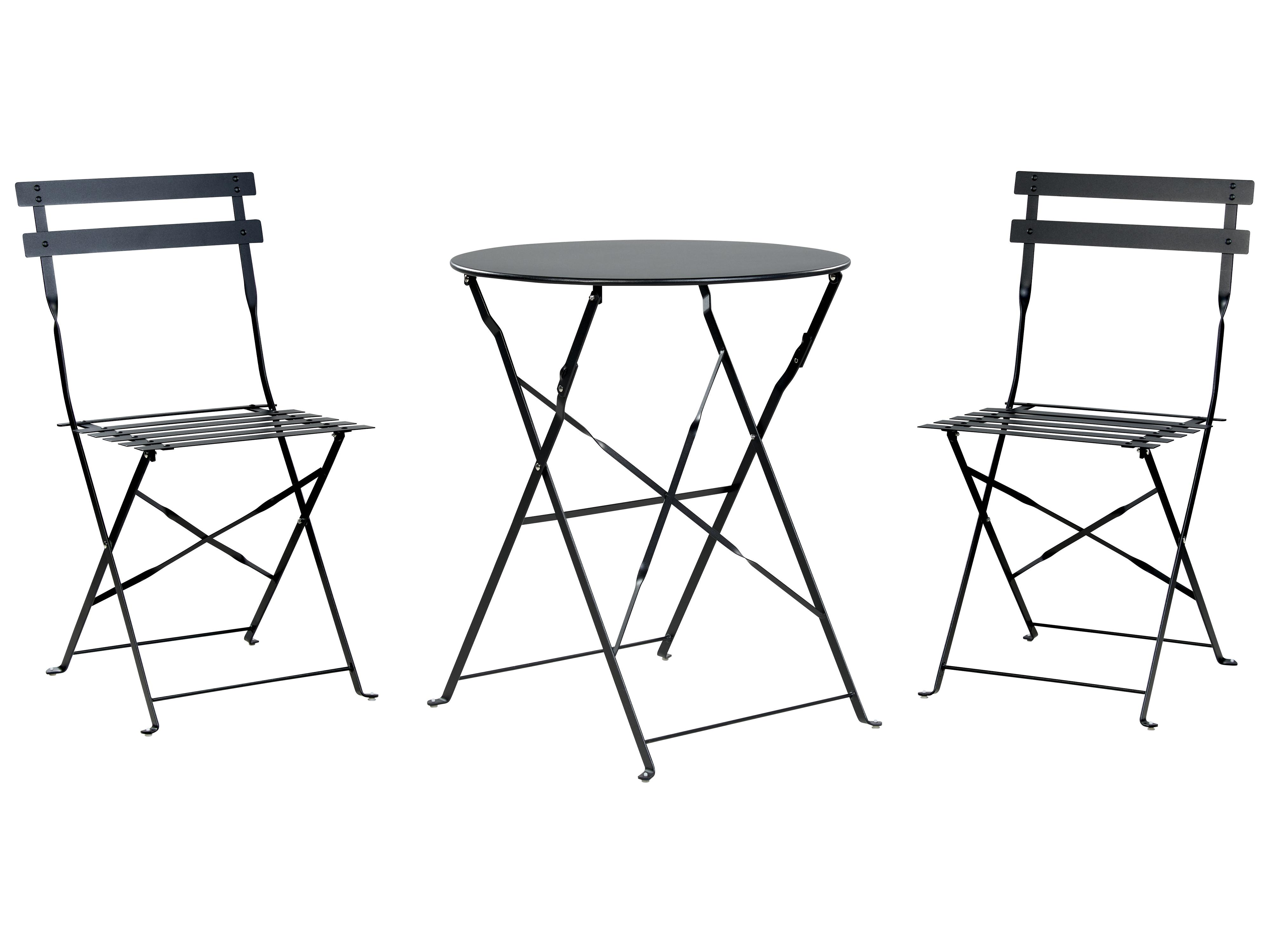 Bistro Set Folding FIORI Metal Black