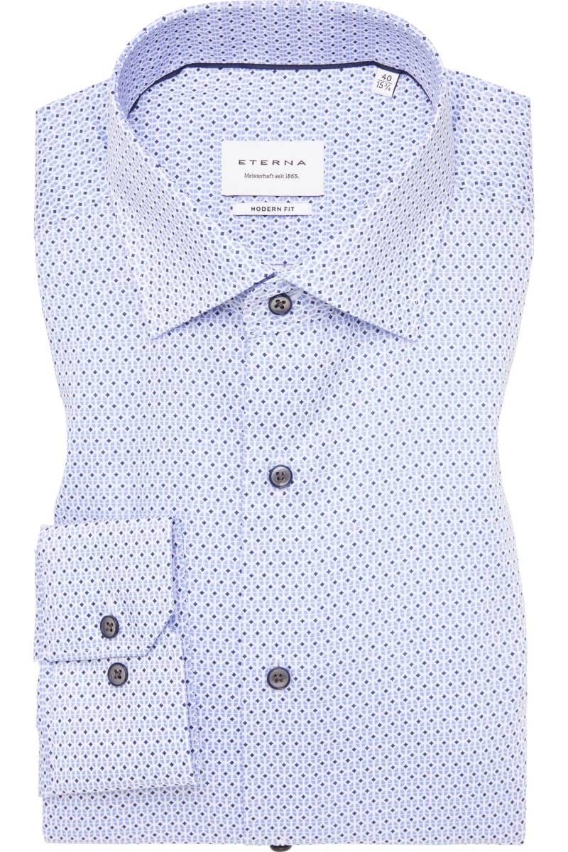 ETERNA Modern Fit Hemd mittelblau, Bedruckt