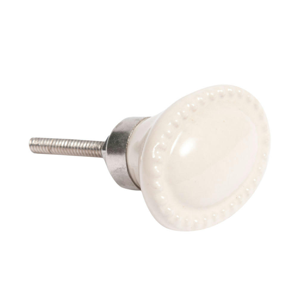 - Bouton de porte Cadeuil ovale crème