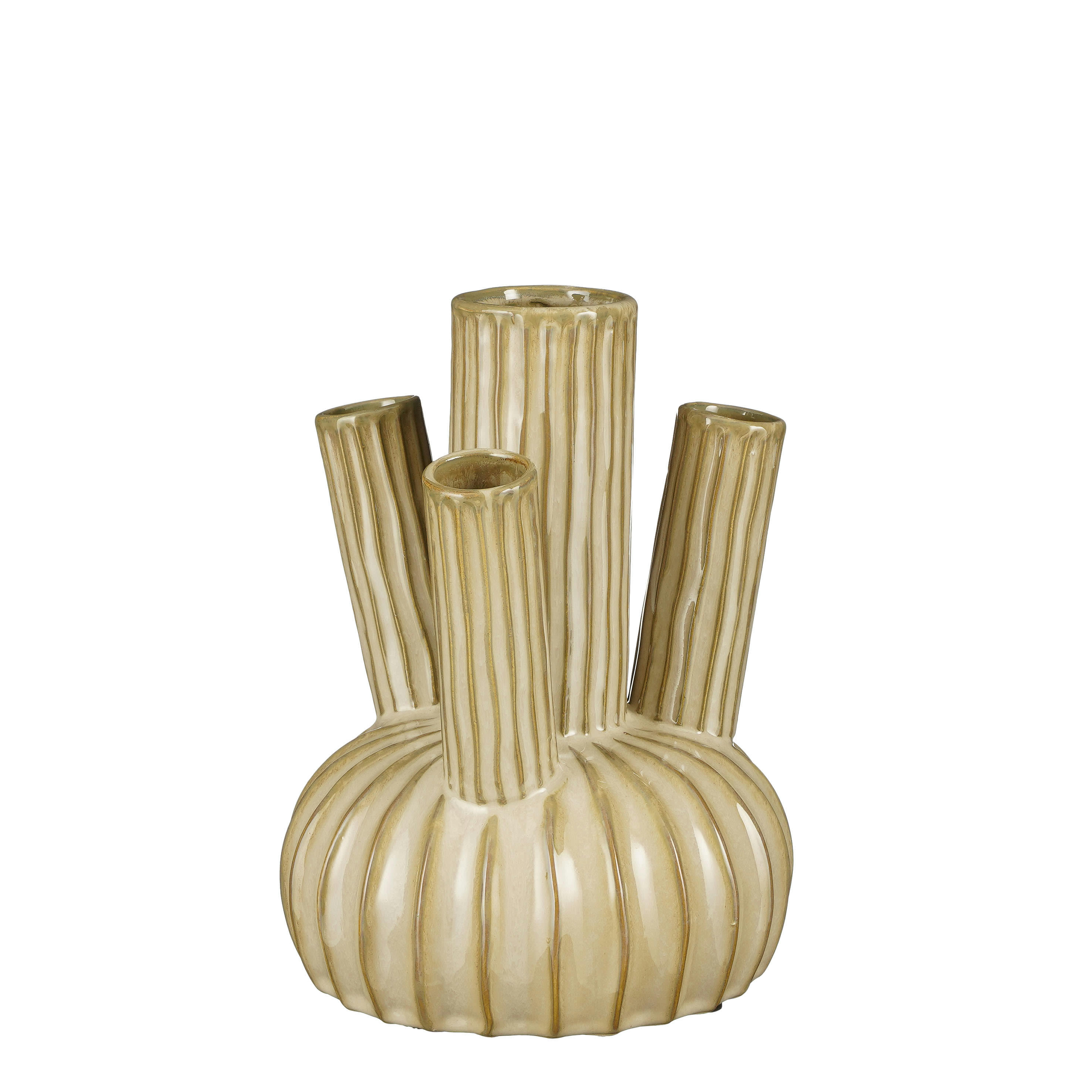 FELIPE - Vase en céramique beige H27