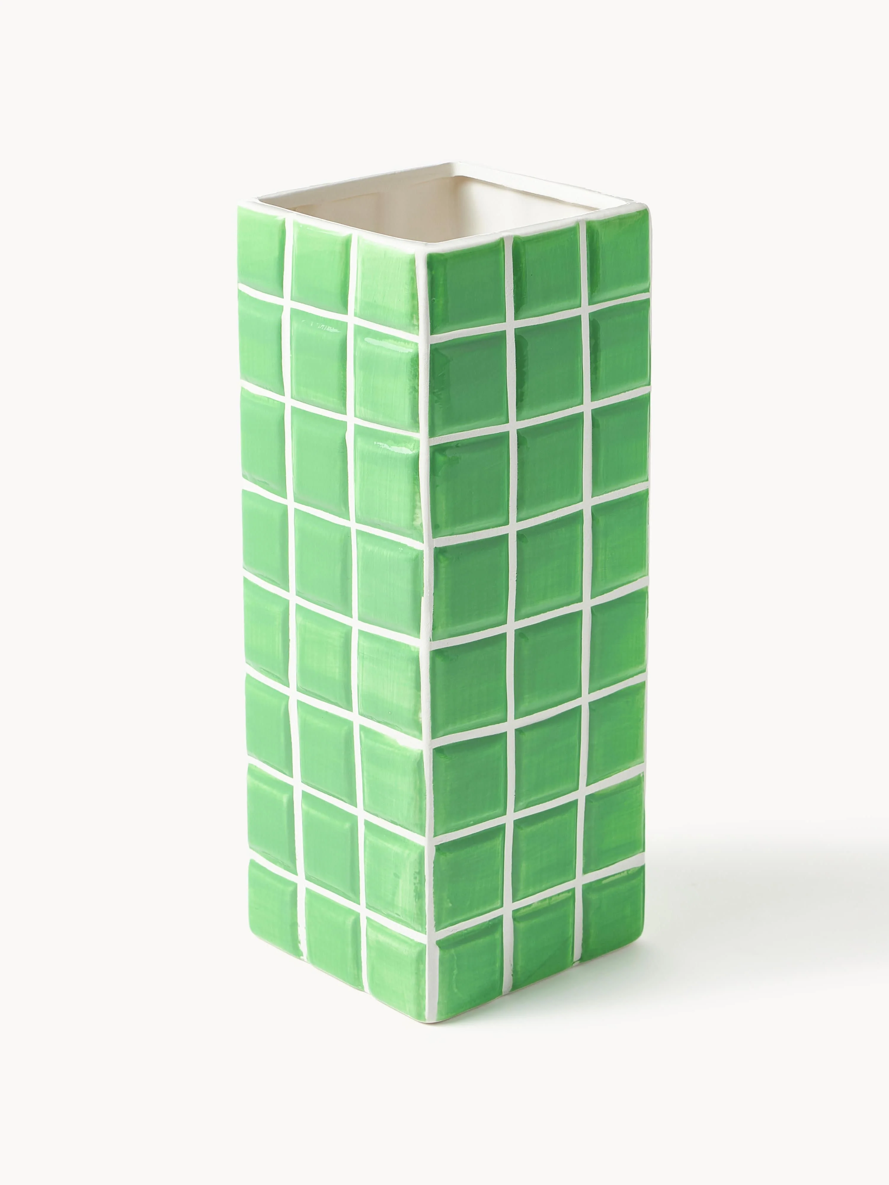 Design-Vase Tile mit Fliesenoptik, H 28 cm