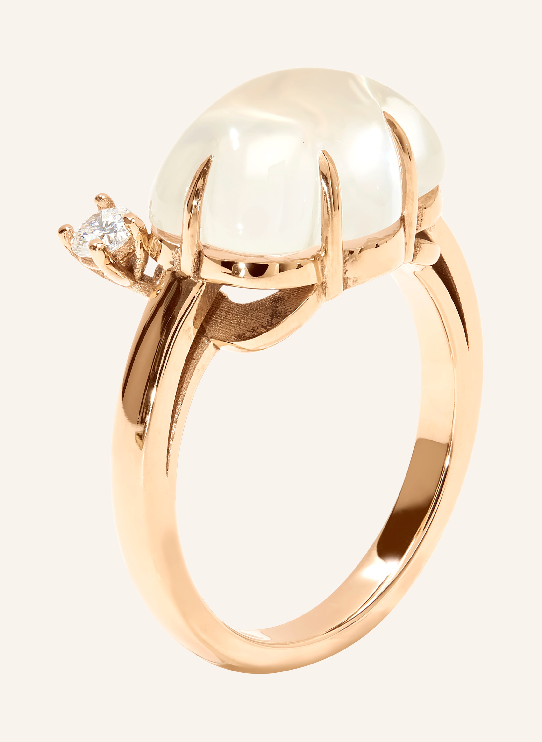 VIERI Ring WOLKE MILCHQUARZ BRILLANT