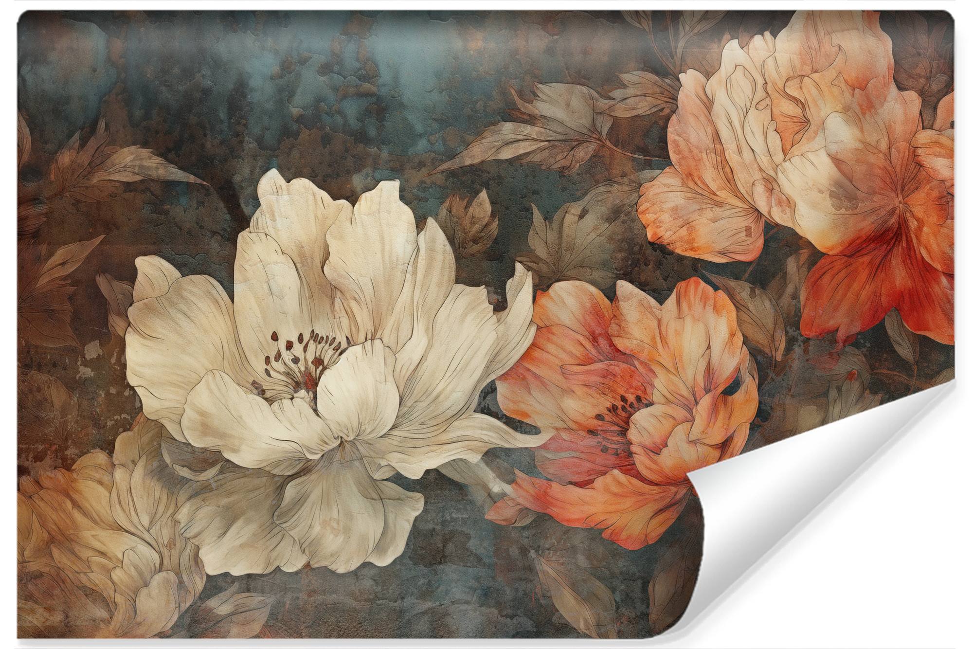 Fototapeta Barwne Kwiaty W Stylu Retro 368x280cm