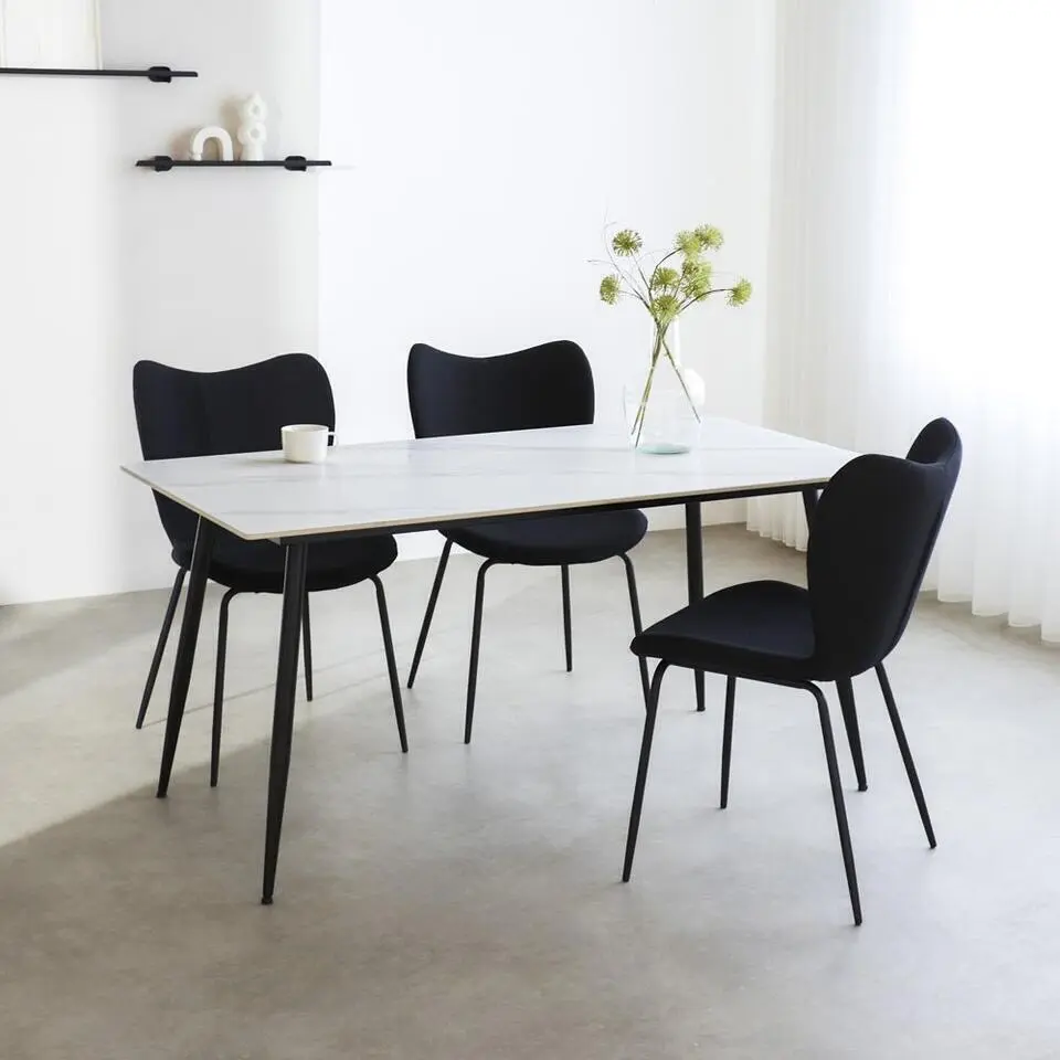 Eettafel Sintered Stone Marmerlook Wit - Jules 170 x 90 x 76 cm