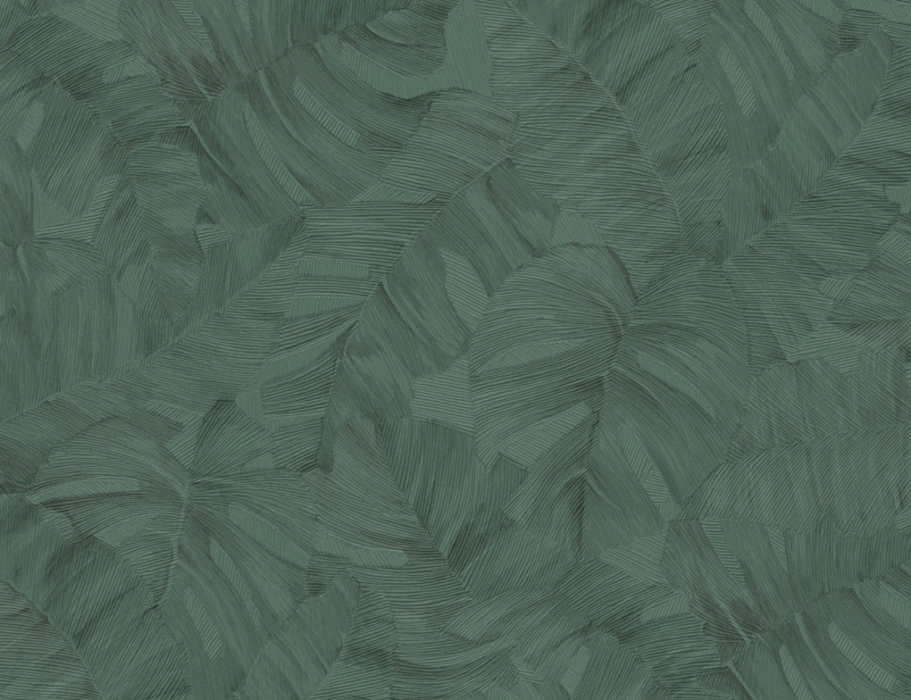 Vliestapete Tropical Blätter Dunkelgrün
