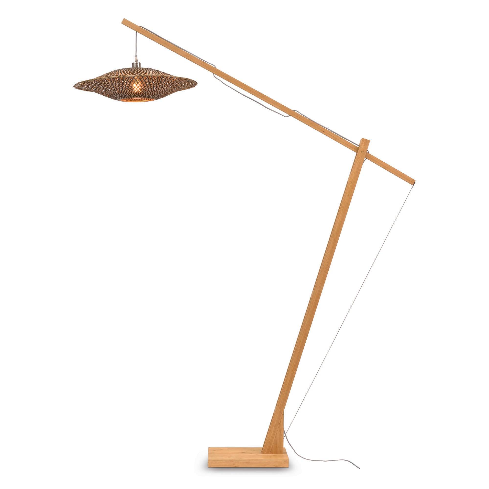 GOOD&MOJO vloerlamp Bali - bruin - Ø60cm