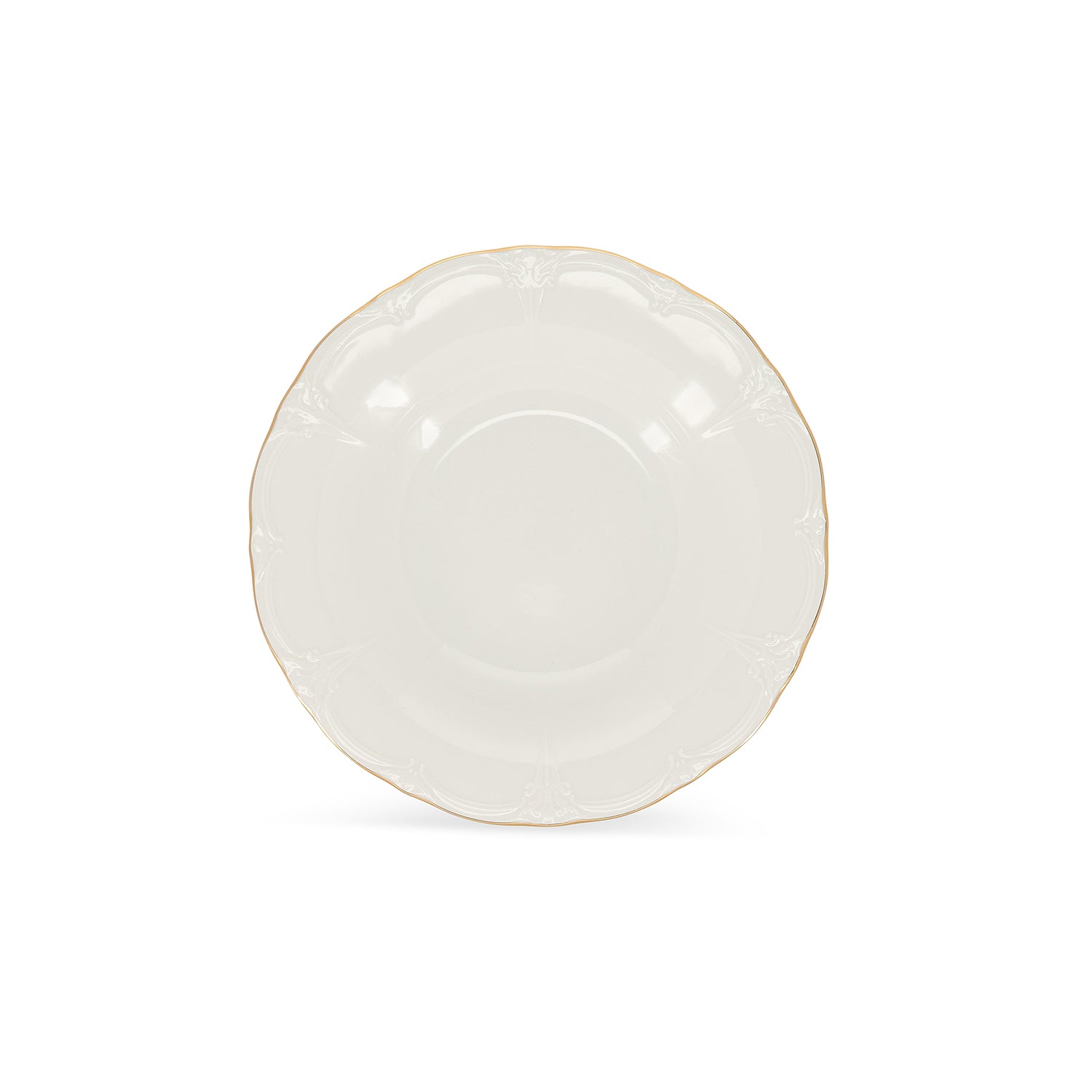 Bonbistro - Diep bord 23,5/14xH4cm met gouden rand Retro - Set van 6