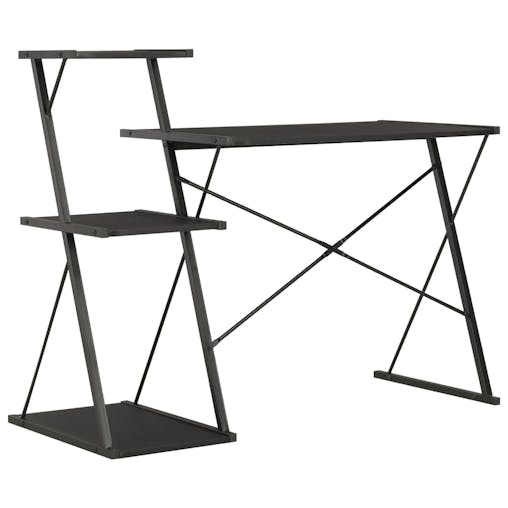 NNEVL Desk with Shelf Black 116x50x93 cm