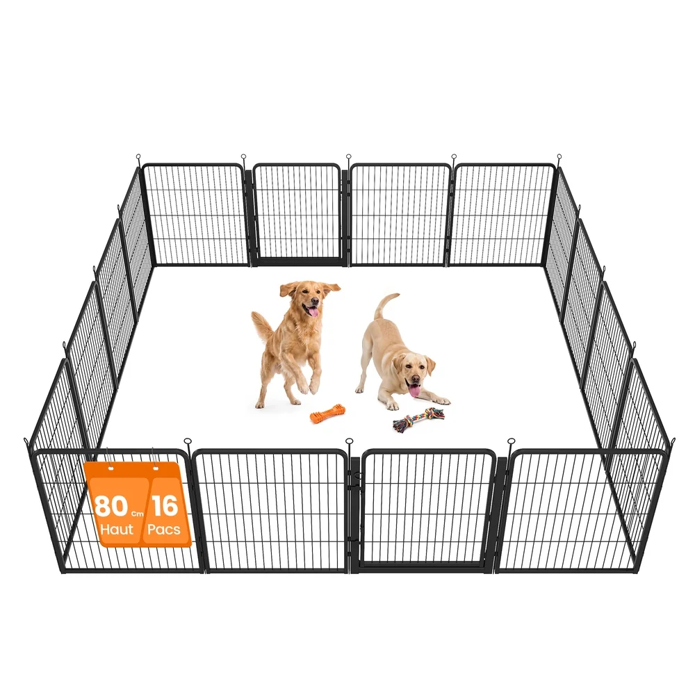 Parc pour Chien 8 Panneaux en Acier Antirouille