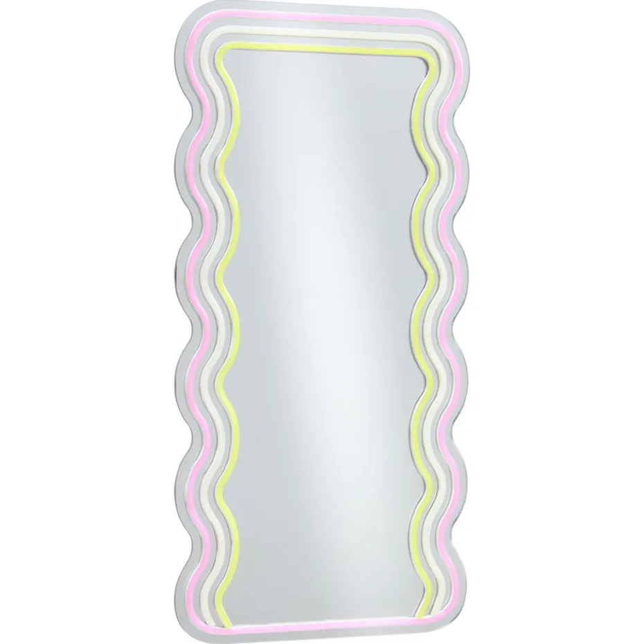 Kwantum Spiegels | Wandlampen | Spiegel Met Verlichting – Wave – Neon –  – 70×35 Cm Multicolor