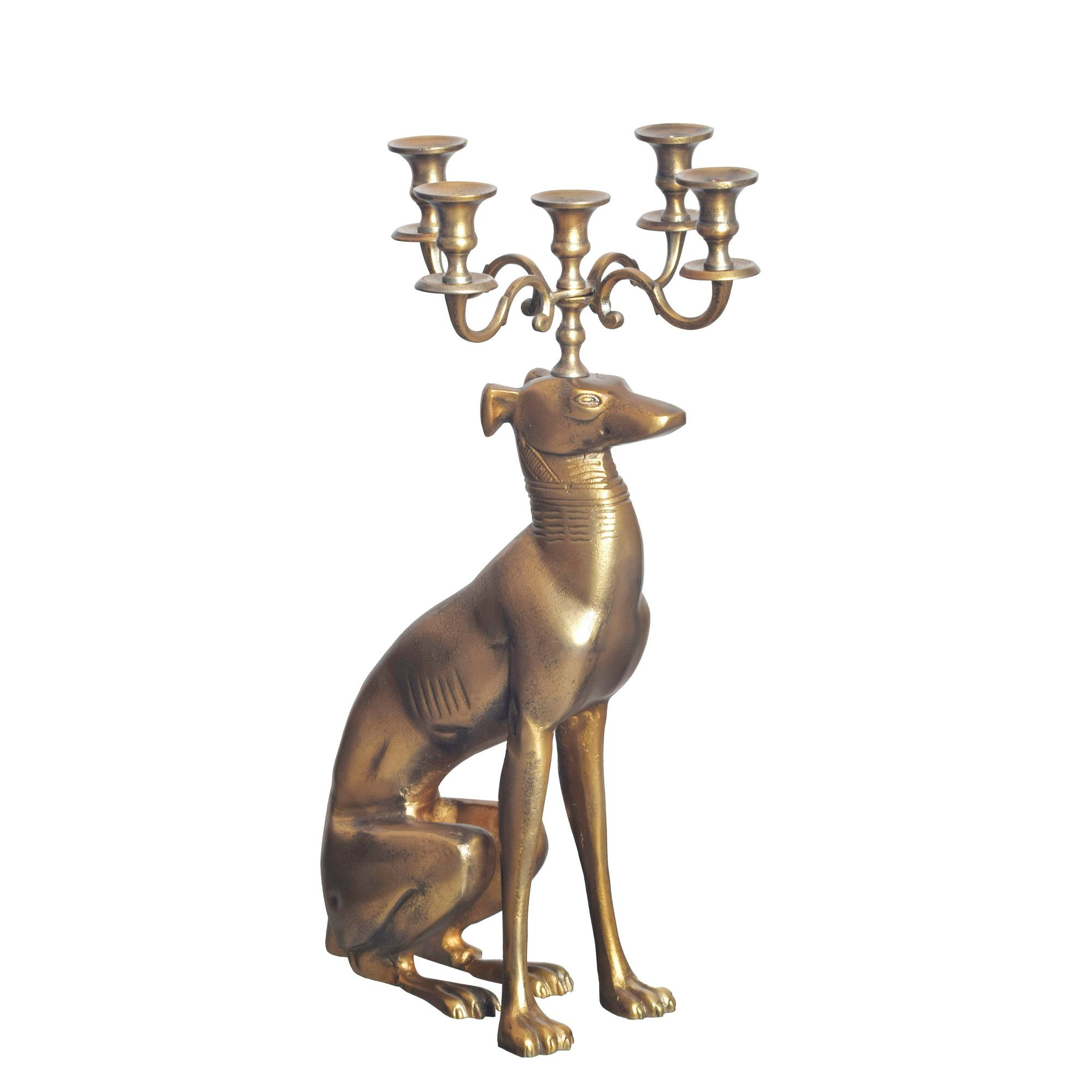 Świecznik Chartreux Złoty Aluminium 69 cm 5-ramienny Stojak na Świece