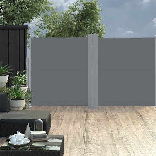 NNEVL Patio Retractable Double Side Awning 170x600 cm Anthracite