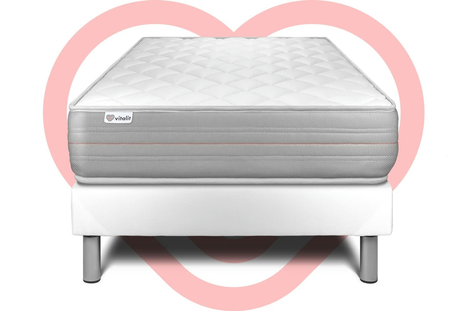 VITALMEMO - Ensemble Mousse  à mémoire de forme 90x190cm Blanc