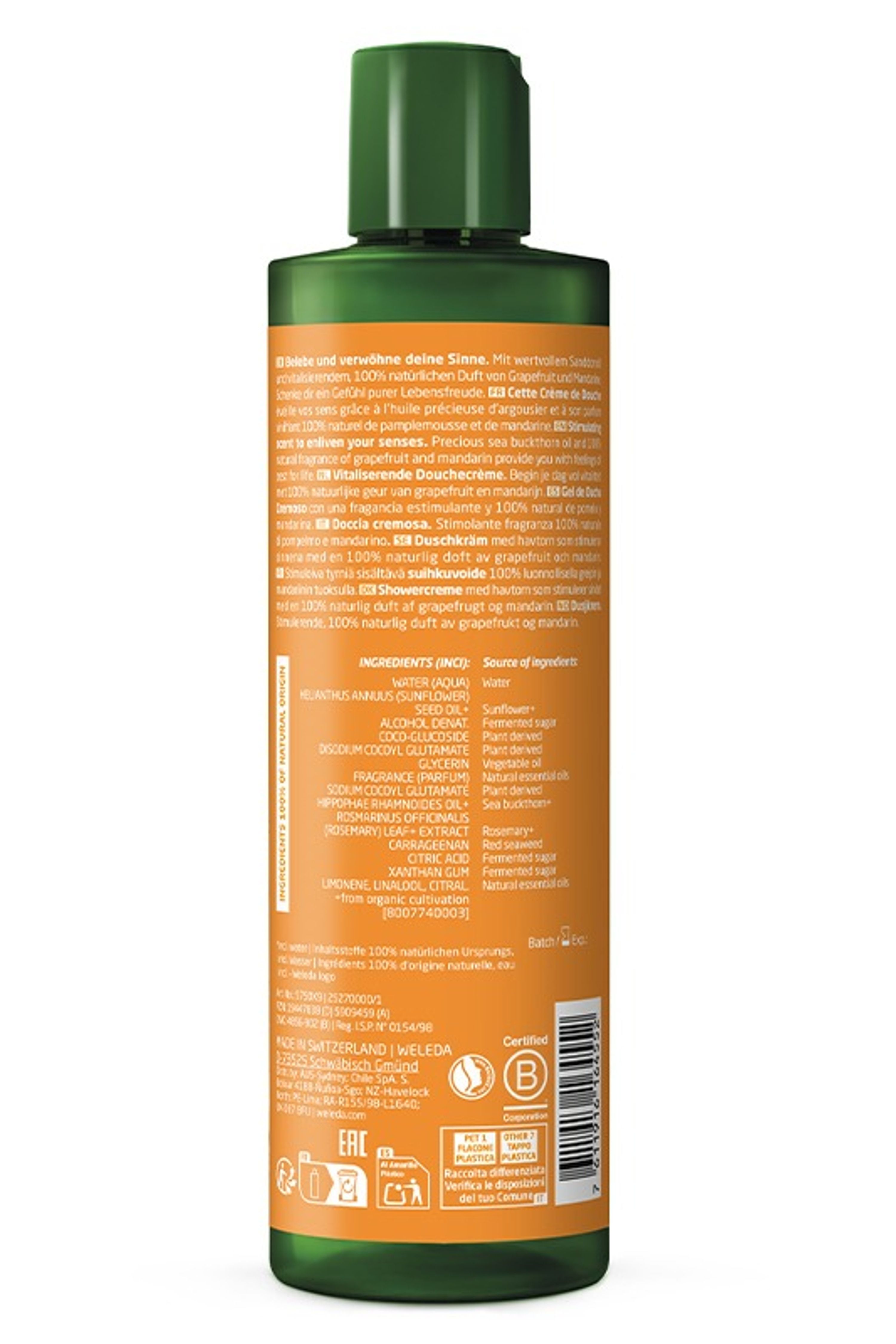 Weleda Vitality - Sea Buckthorn Creamy Body Wash - 400ml
