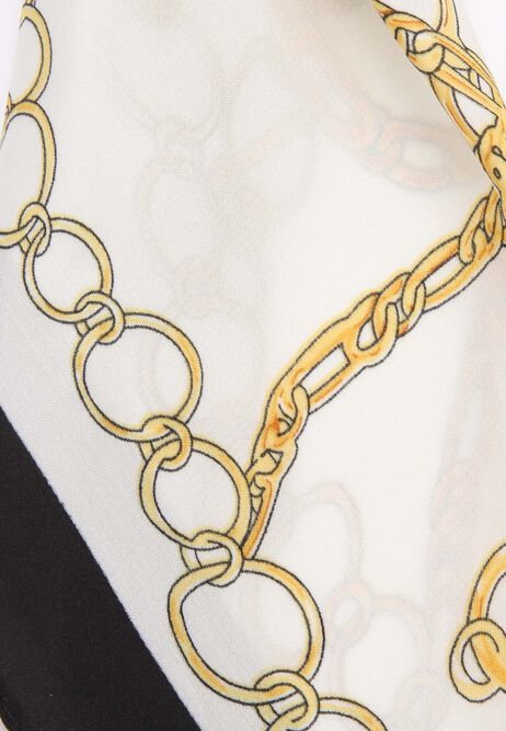 Womens Cream Chain Print Multiway Scarf