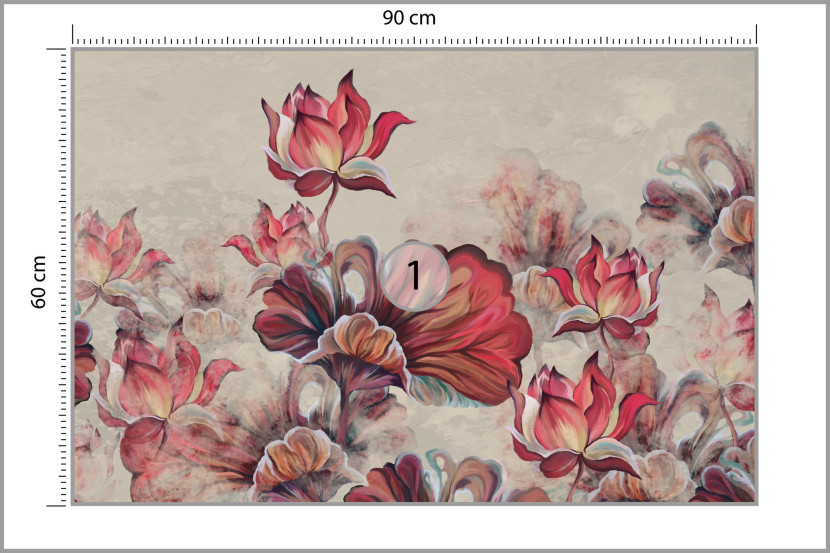 Fototapeta Do Jadalni Akwarelowe czerwone kwiaty 90x60cm