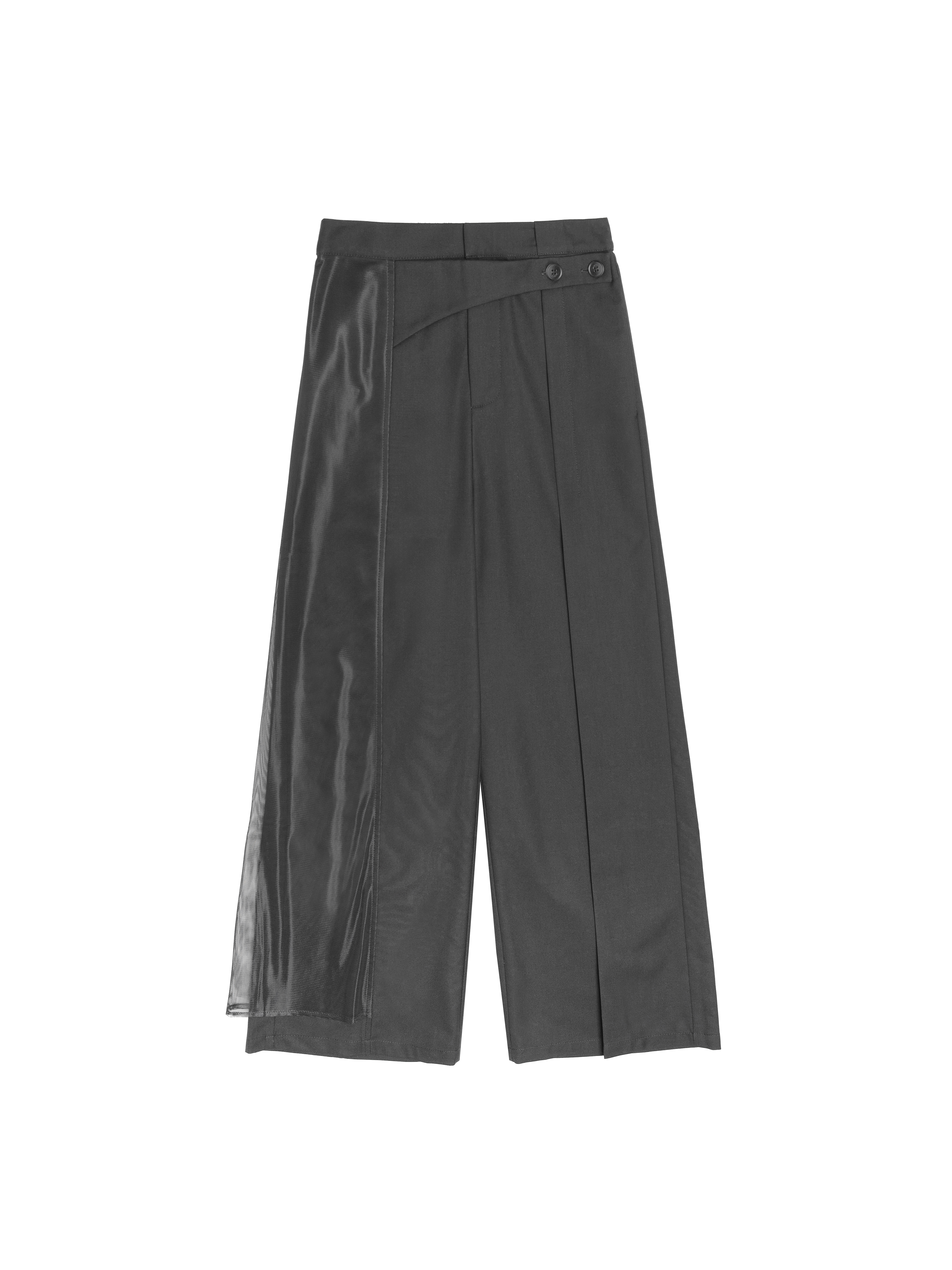 Pleated Pants With Mesh Detail - 25SDB106D