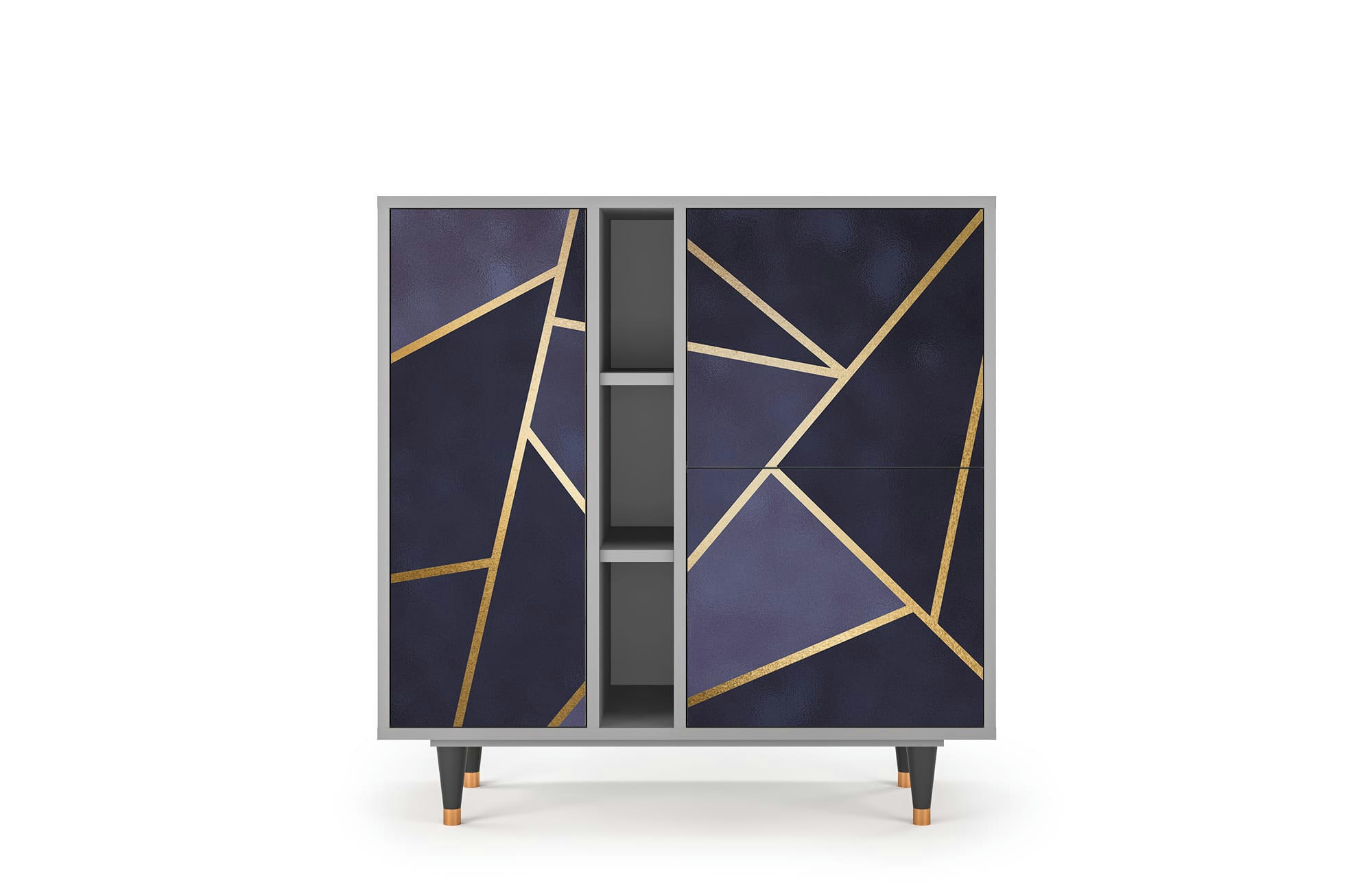 THE AMETHYST - Buffet  bleu 3 portes L 94 cm