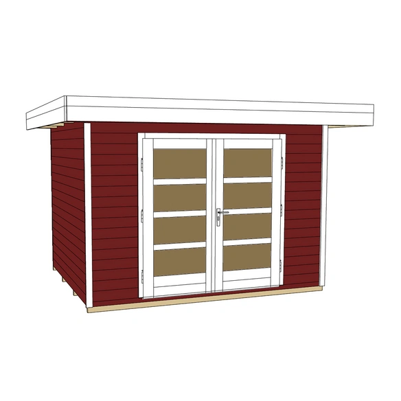Gartenhaus »126 Gr.2«, Holz, BxHxT: 356 x 226 x 241 cm (Außenmaße inkl. Dachüberstand)