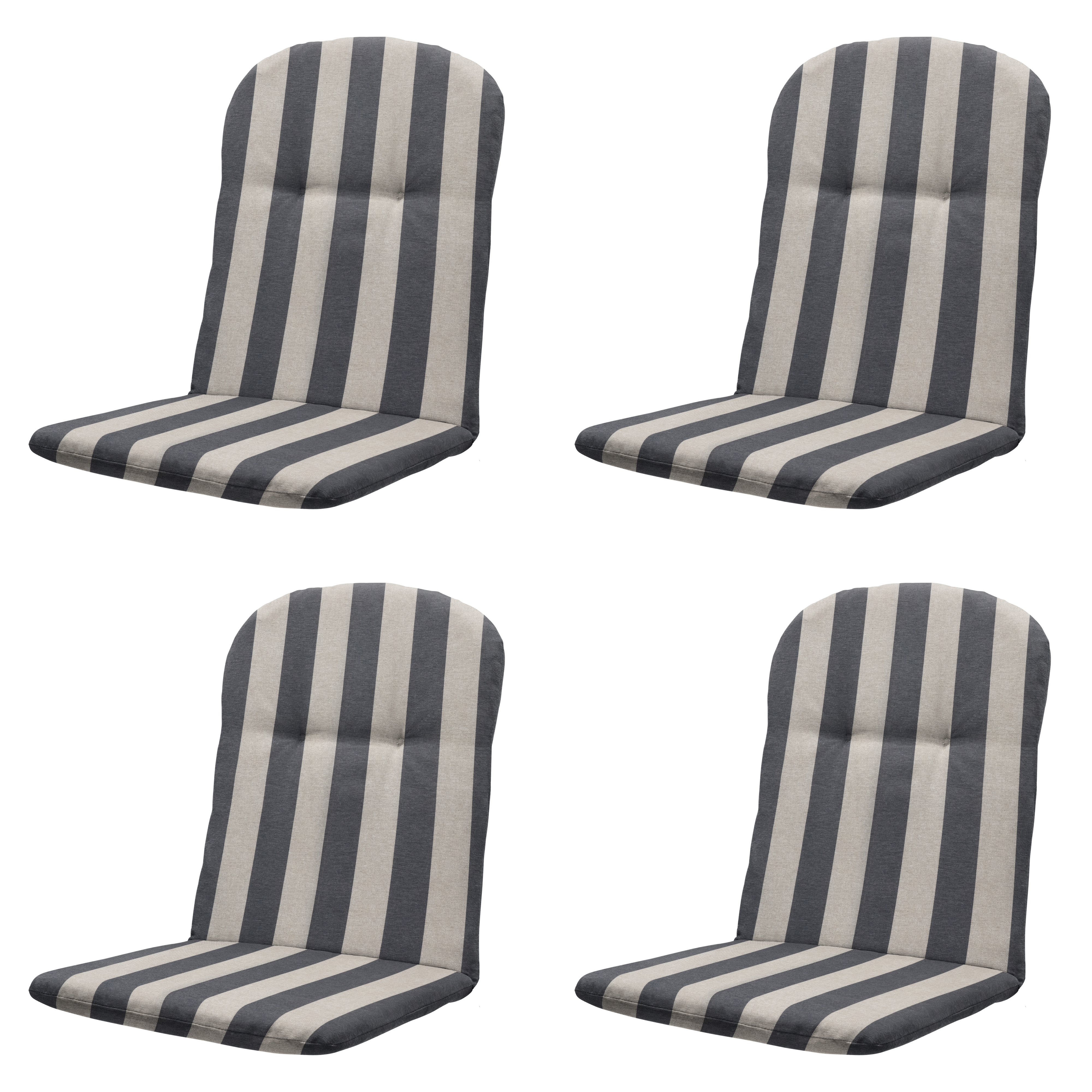 Madison kuipstoelkussen hoge rug Amora - grijs - 96x45x3,5cm - set van 4