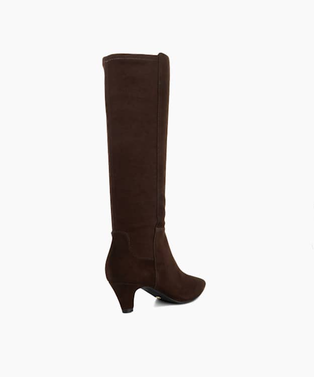 Sera Brown - Wide Fit Knee High Kitten Heel Boots