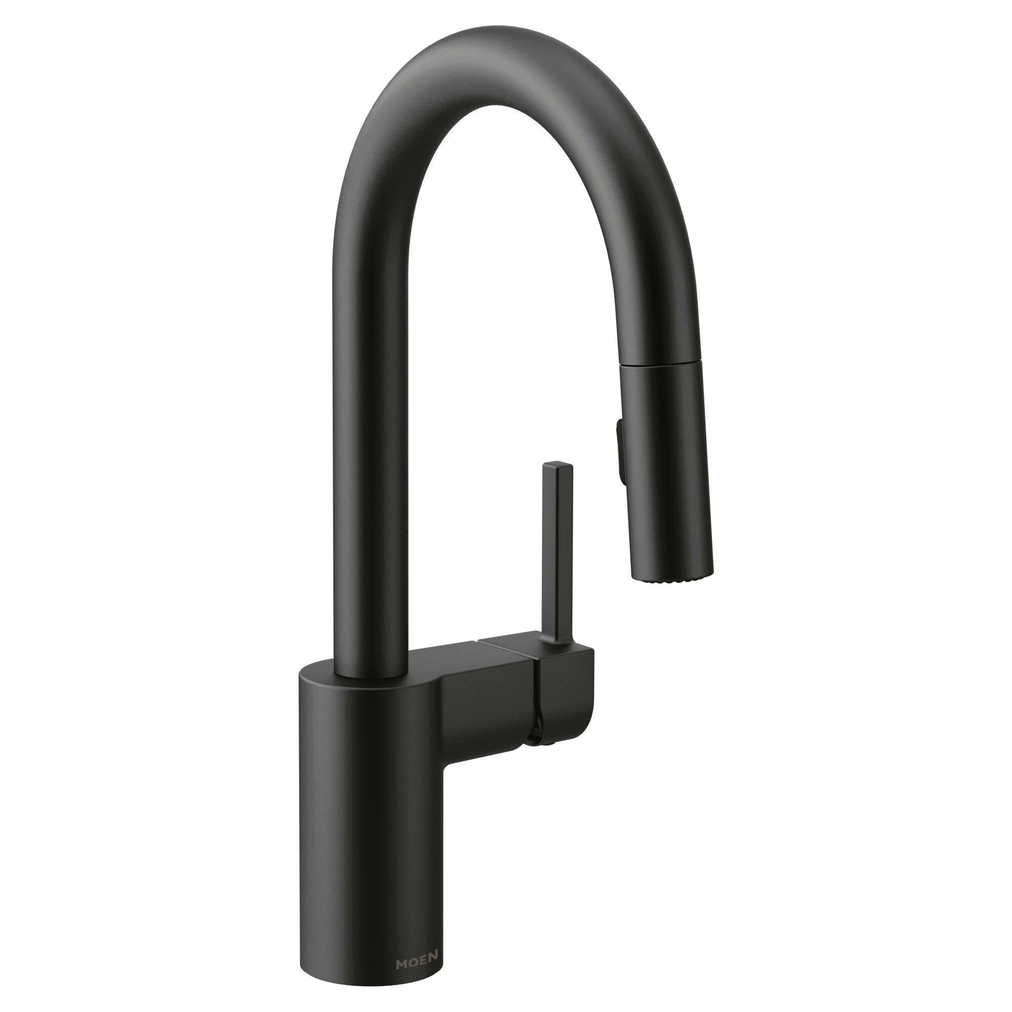 Moen® Align Single Handle High Arc Pull Down Sprayer Kitchen Faucet with Reflex & Power Clean, Matte Black