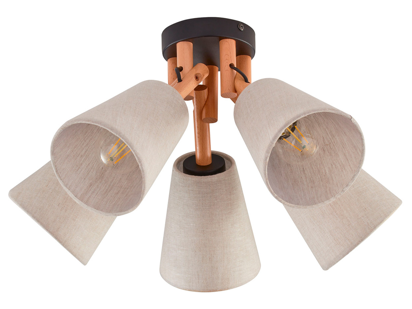 Lampa sufitowa Vaio 5-puntowa drewniana beżowa
