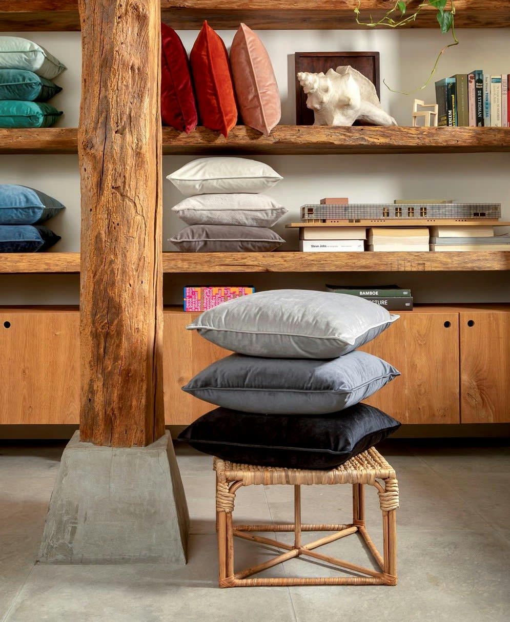 FINN - Housse de coussin multicolore en velours-45x45 cm uni