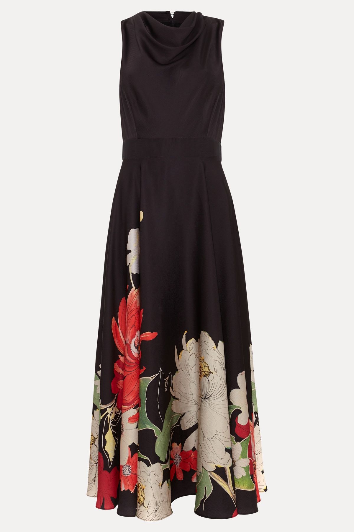 Phase Eight Satin Printed Midi Dress