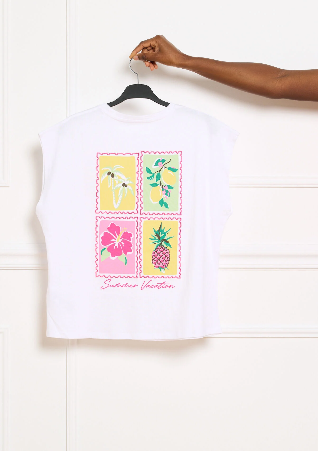 Mouwloze t-shirt met zomerprint