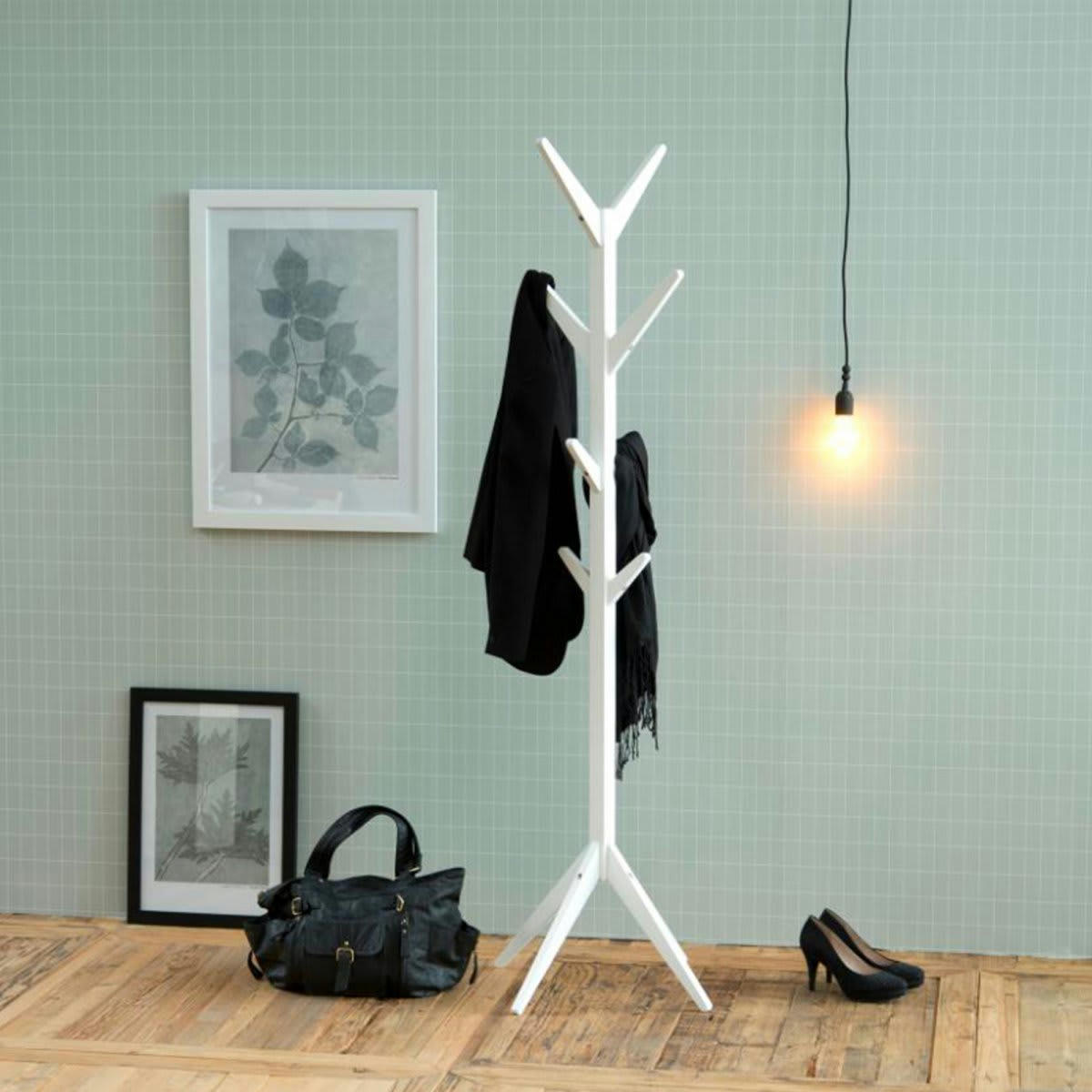 ASCOR - Porte manteaux moderne en bois gris