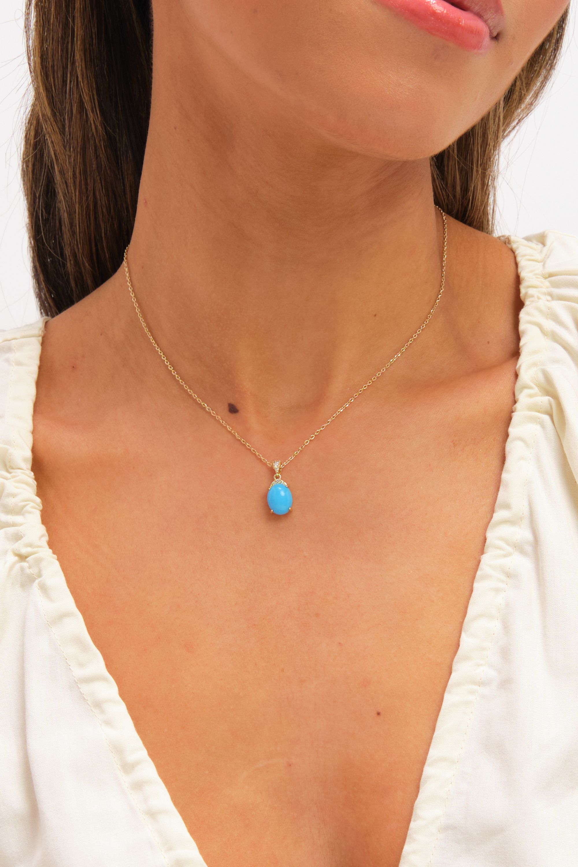 Jon Richard Gold Plated and Turquoise Stone Pendant