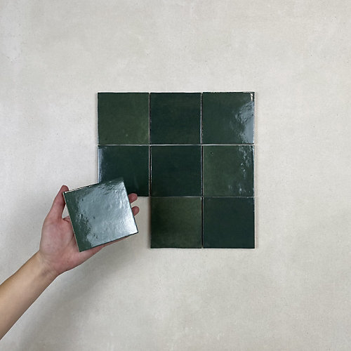 Carrelage mural Effet Zellige Vert CROGIOLO ZELLIGE 10x10 Bosco - Les Carreaux de Jean