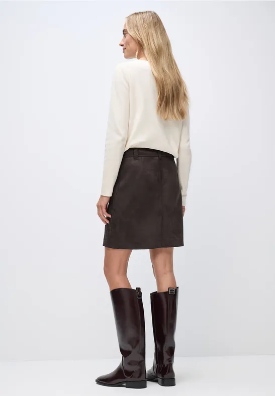 Veloursrock mit Knöpfen