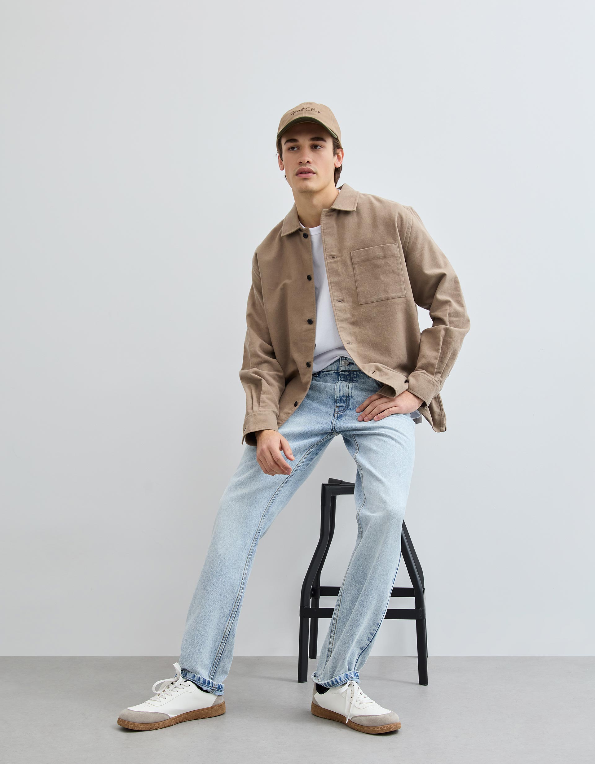 Calças de Ganga 'Straight Fit', Homem, Azul Claro