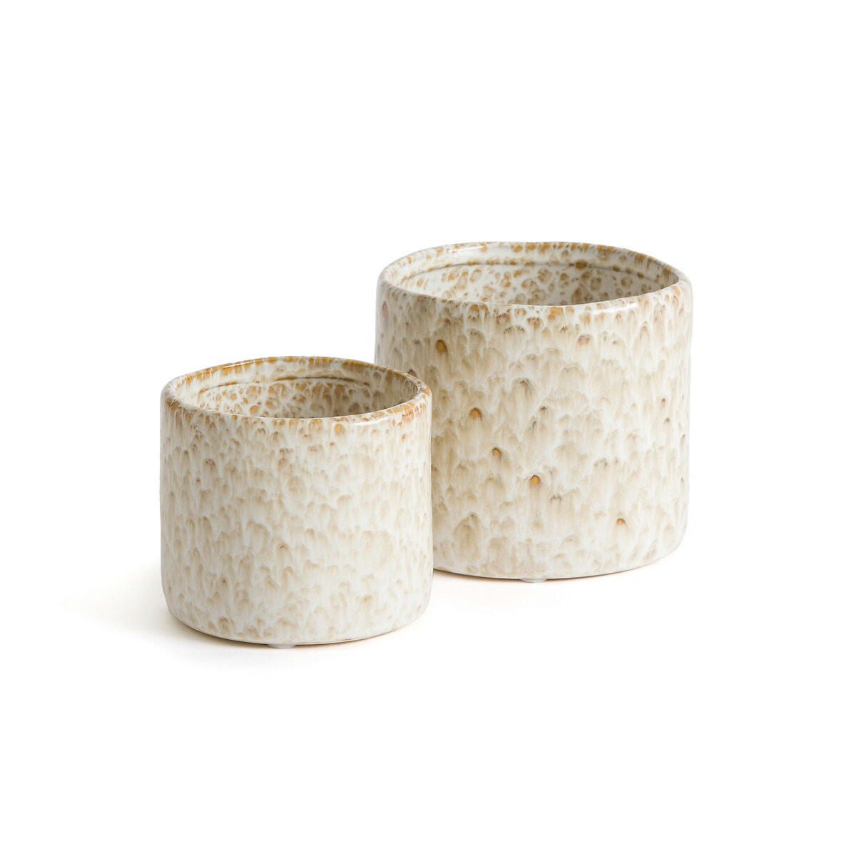 Lot de 2 cache-pots en grès, Taryna