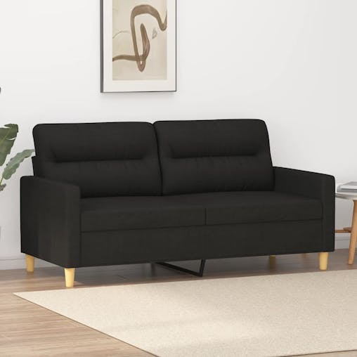 NNEVL 2-Seater Sofa Black 140 cm Fabric