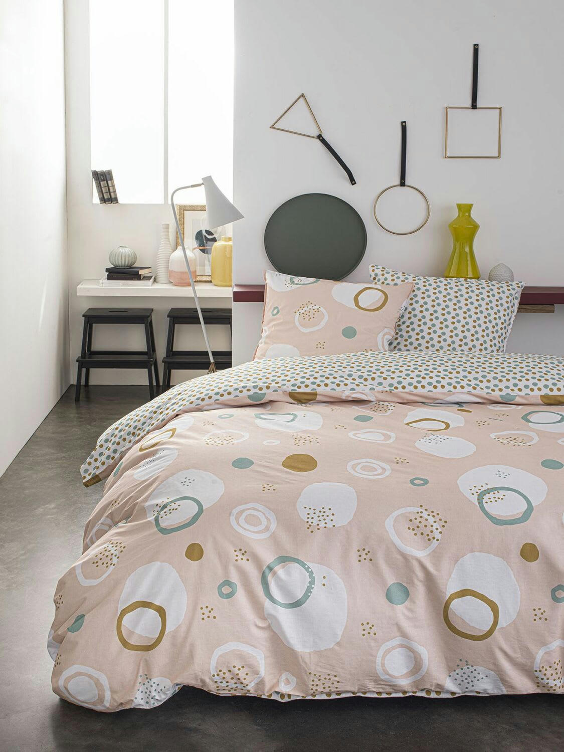 PALASH - Parure housse de couette coton rose 240x260 cm